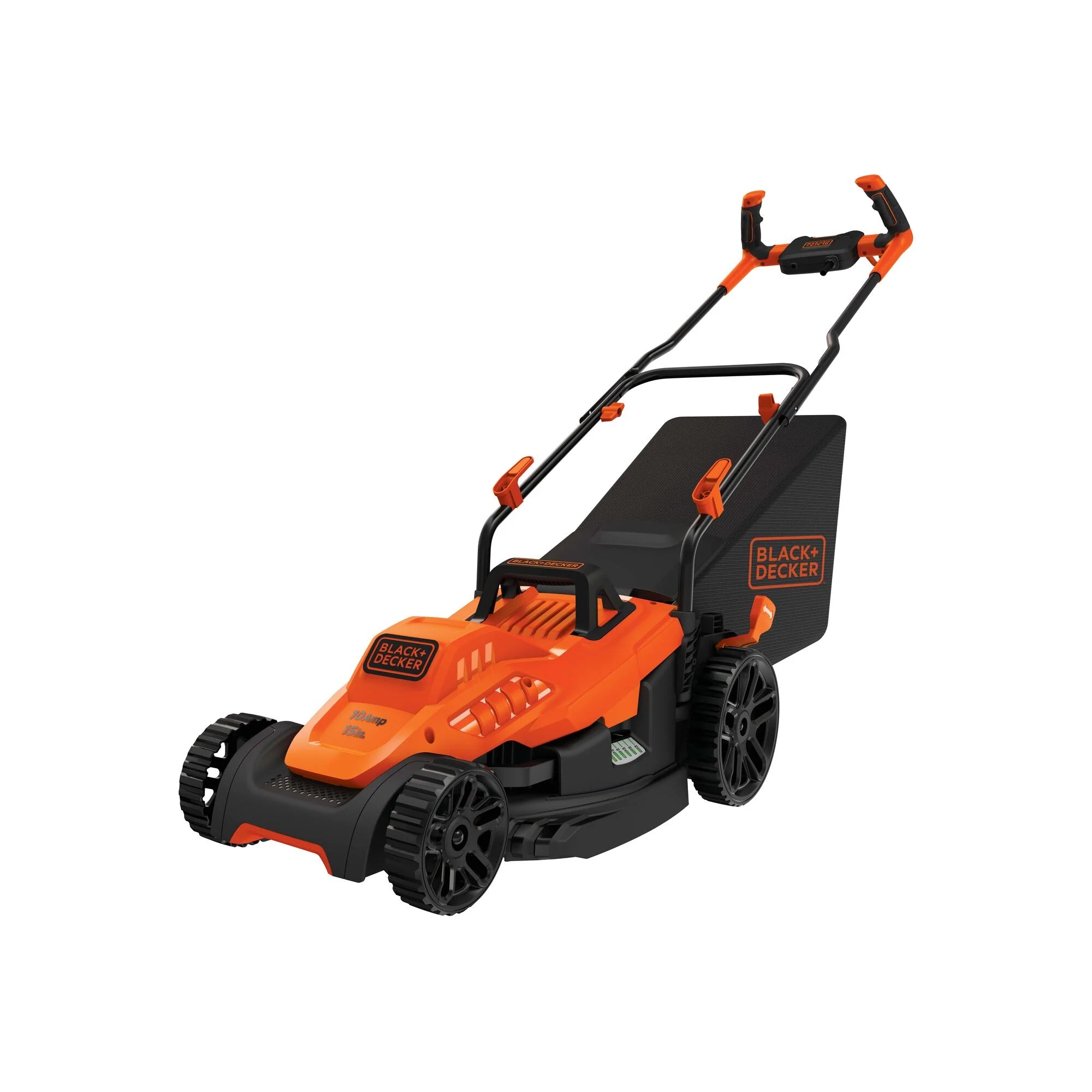 Corded Electric Lawn Mower With Bike Handle, 10-Amp, 15-Inch